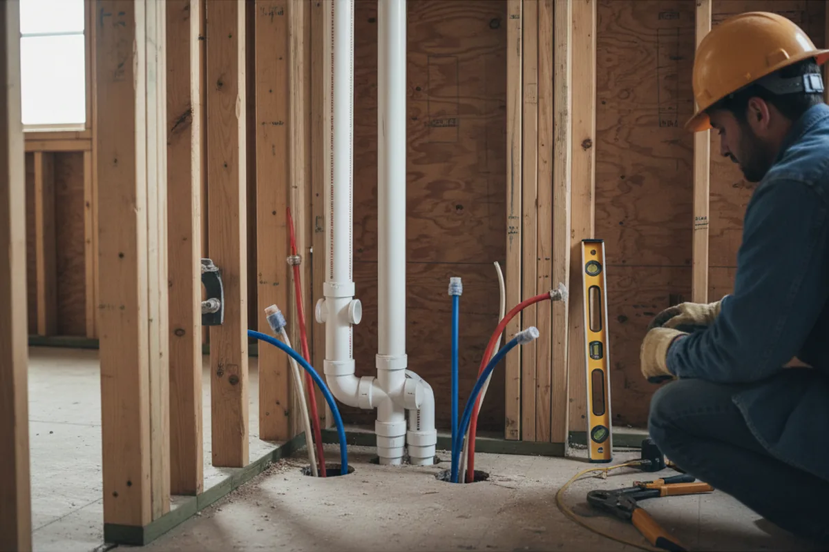 Drain and supply rough-in during Toilet Repair and Installation in Oakesdale